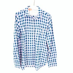 J crew blue pink plaid tunic size 6